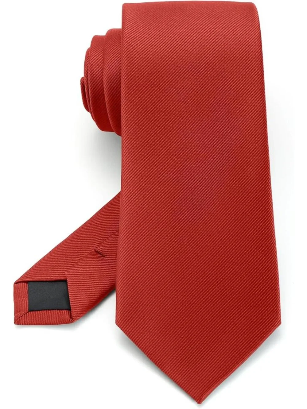 Men's Crimson Red Twill Diagonal Textured Silk Formal Necktie For Business Dress